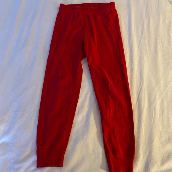 Hanna Andersson PJs Kids Sz 5 (110) Solid Red Organic Cotton Long Sleeve Holiday - Picture 4 of 7